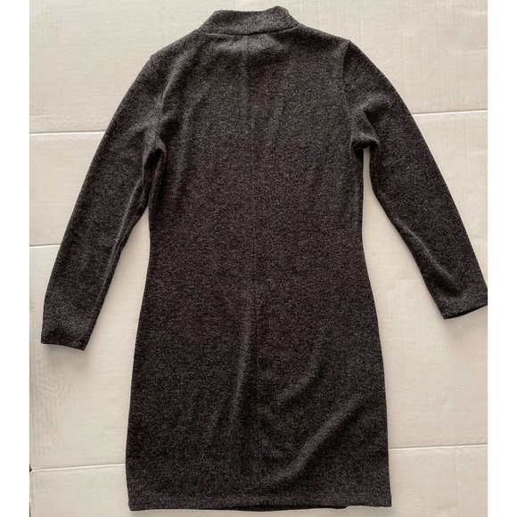 Banana Republic Womens Sweater Dress Gray Heathered Stretch Buttons Petites S - Picture 2 of 5